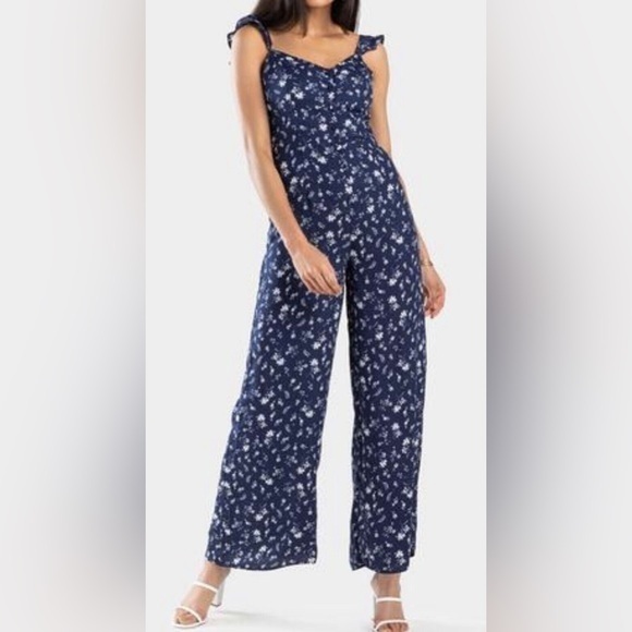 Everly Pants - Everly Floral Womens Jumpsuit Size Small  Cottagecore‎ Boho Indie Peasant Resort